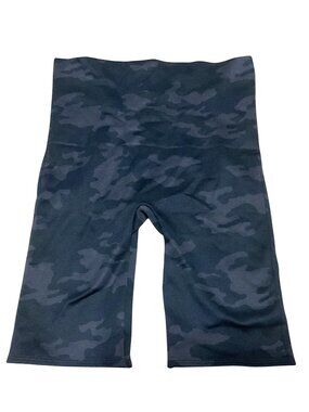 Spanx Compression Shorts XS Black Gray Camo Yoga Workout Women